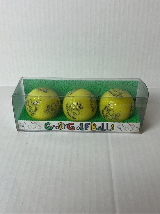 Trisar Other - Goofy Golf Balls - Yellow Cartoon Pack of 3 - 1994